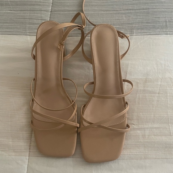 Nude Strappy Heels - Picture 2 of 5